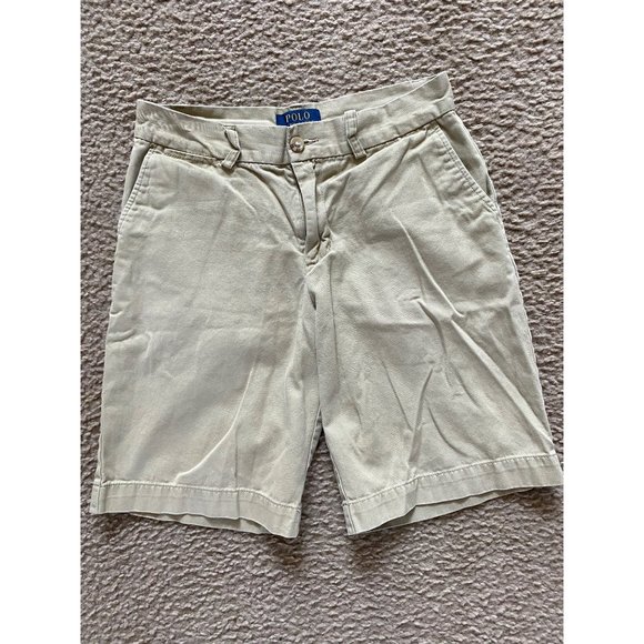 Polo Ralph Lauren Boys Chino Boating Khaki Shorts Sz 14 Length 8inch - Picture 1 of 4